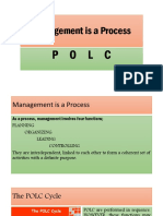 Management Is A Process: P O L C