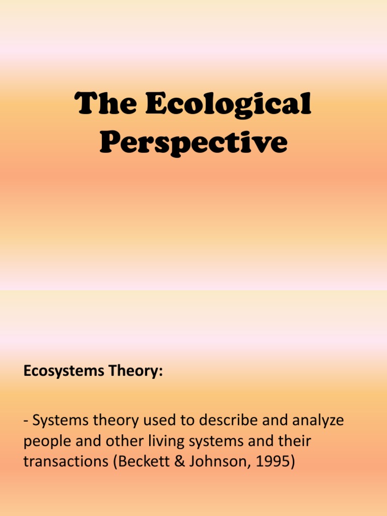 Ecological Systems Theory Overview | PDF