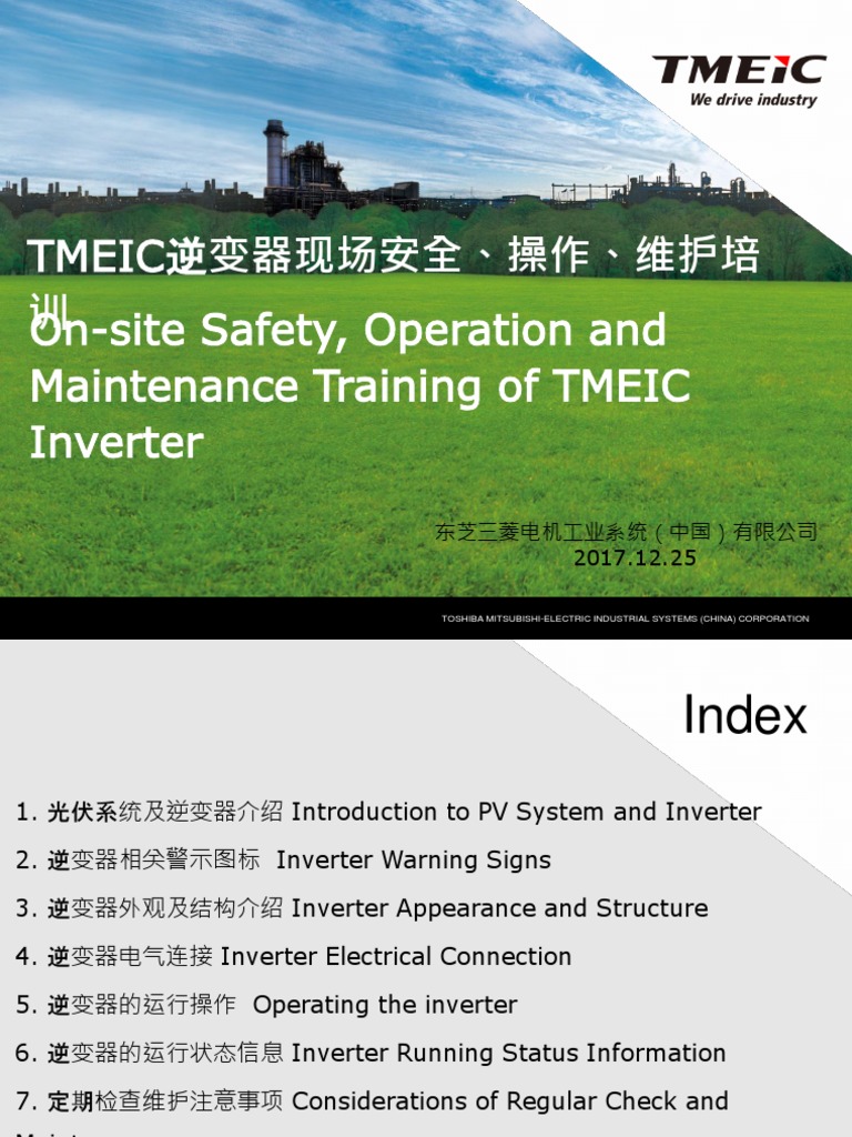 TMEIC Inverter Operation and Safety Guide | PDF | Photovoltaic System ...