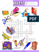 In My Schoolbag Esl Vocabulary Crossword Puzzle Worksheet For Kids PDF