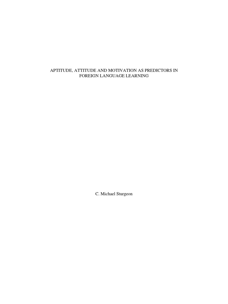 Intrinsic Motivation in Language Learning | PDF | Self Efficacy ...
