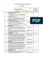 Budget of Work in Mathematics 6 for 1st-4th Quarter