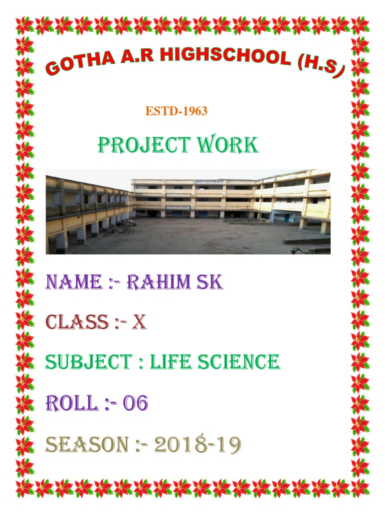 Project Work on Life Science - Rahim SK | PDF