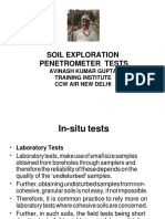 Soil Exploration Penetrometer Tests: Avinash Kumar Gupta Training Institute CCW Air New Delhi