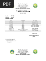 Class Program Grade 4