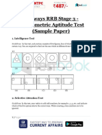 Railways RRB Stage 3 Psychometric Aptitude Test Sample Paper