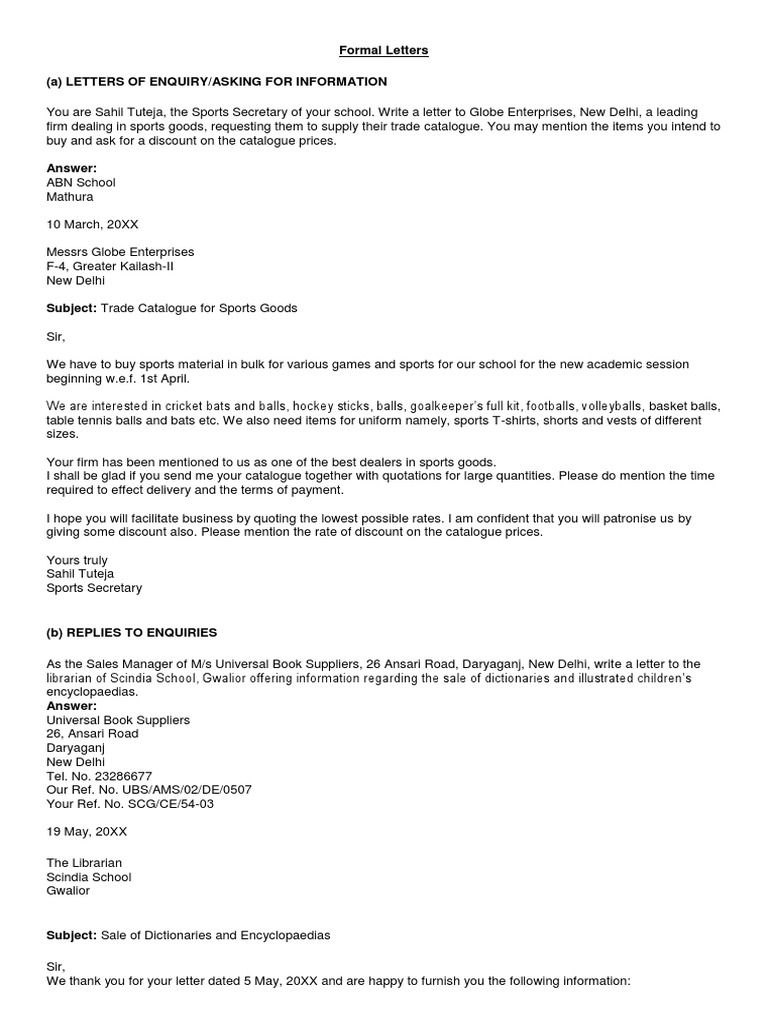 Request for Sports Equipment Catalogue | PDF