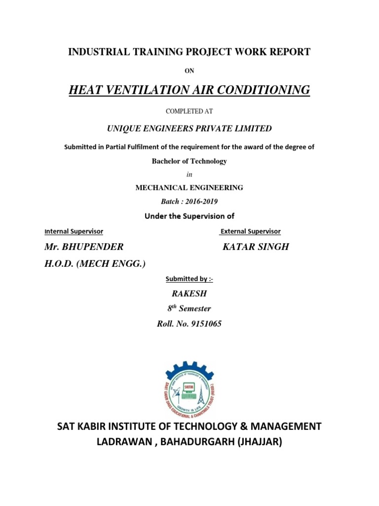AC Technician Training Report | PDF