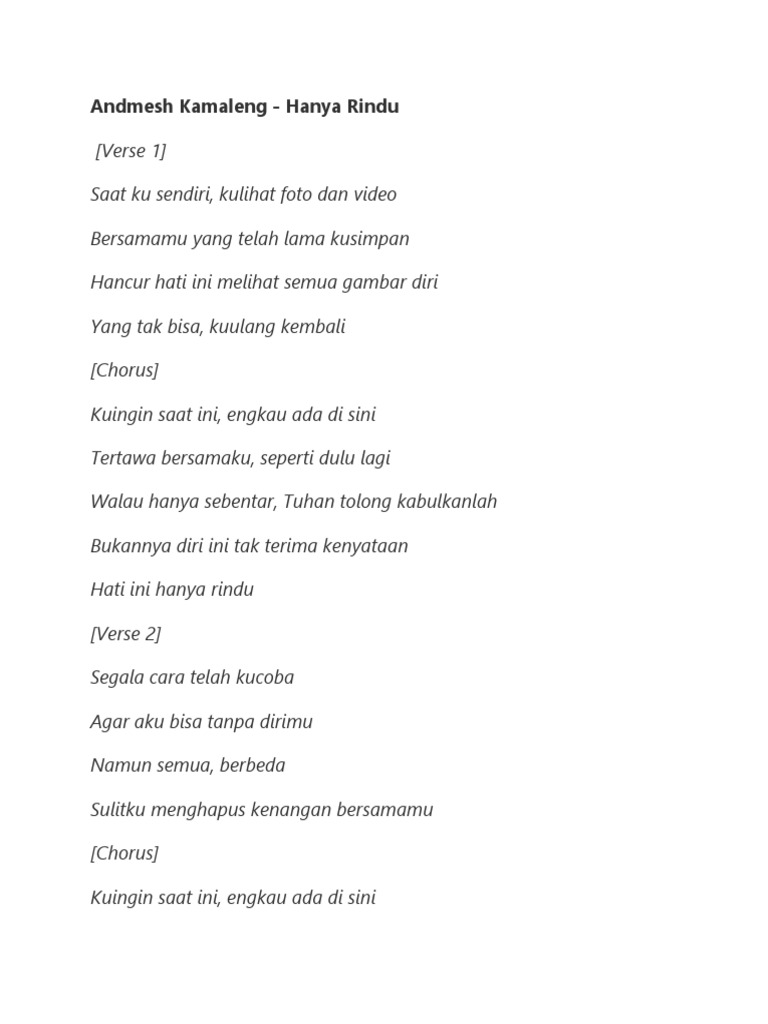 Lirik Lagu Andmesh Kamaleng Pdf
