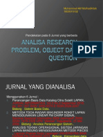Analisa Research Problem, Object Dan Question