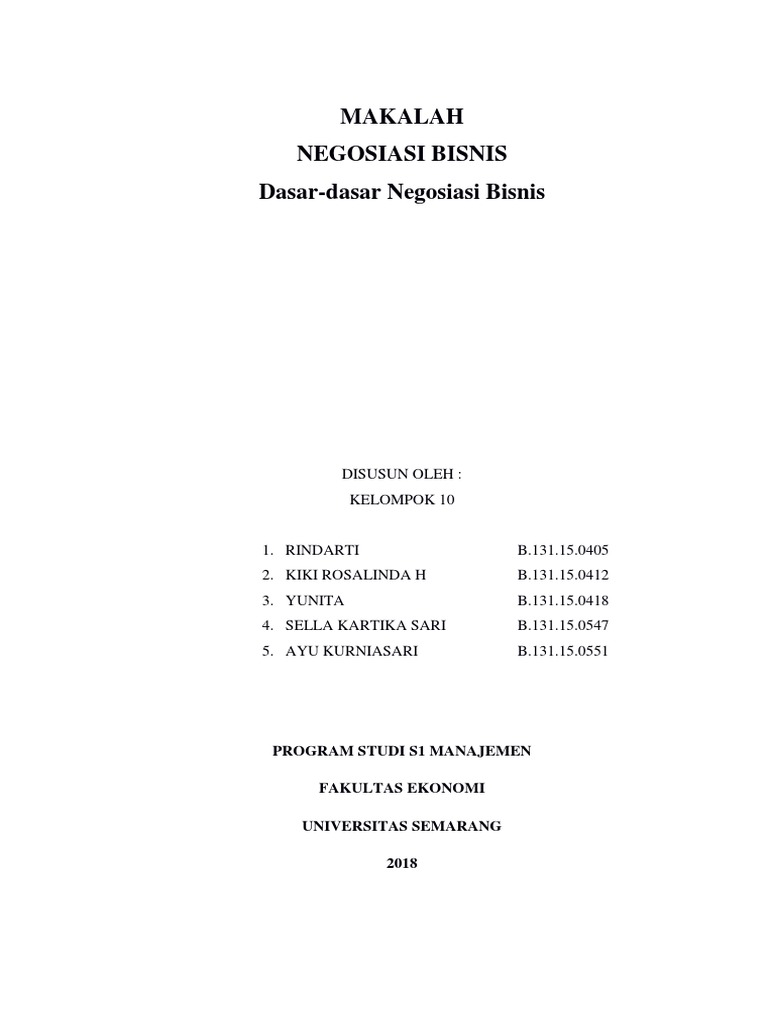 Dasar Dasar Negosiasi Bisnis