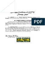 CCTV Footage Certificate for Murder Victim Elmer Bamba