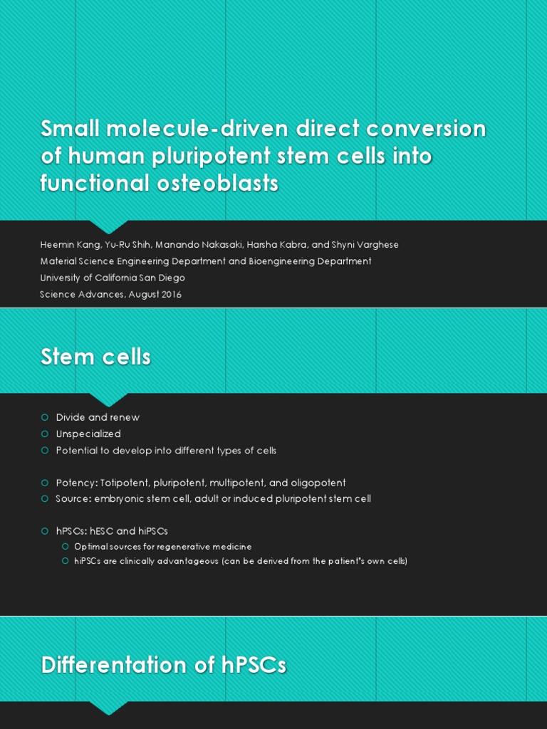 Small Molecule-Driven Direct Conversion of Human Pluripotent Stem | PDF ...