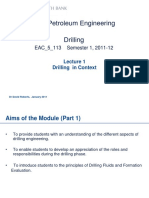 MSC Petroleum Engineering Drilling: Eac - 5 - 113 Semester 1, 2011-12