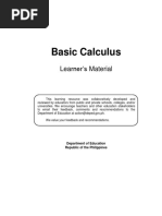 Basic Calculus - Learner's Material