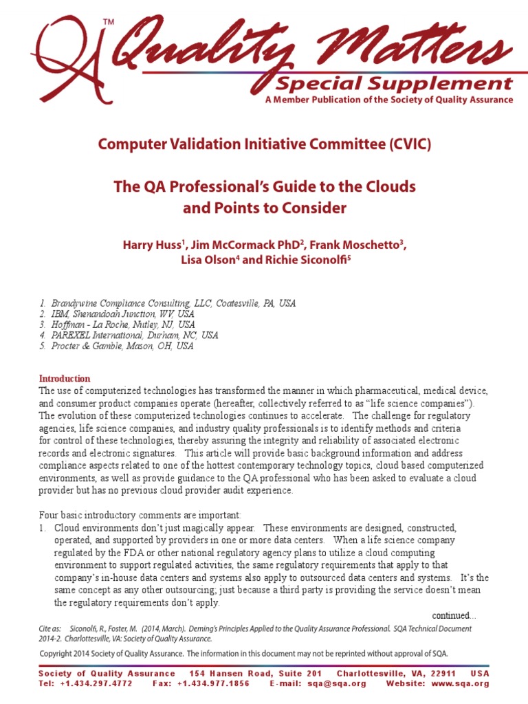 The QA Professional's Guide To The Clouds and Points To Consider | PDF ...