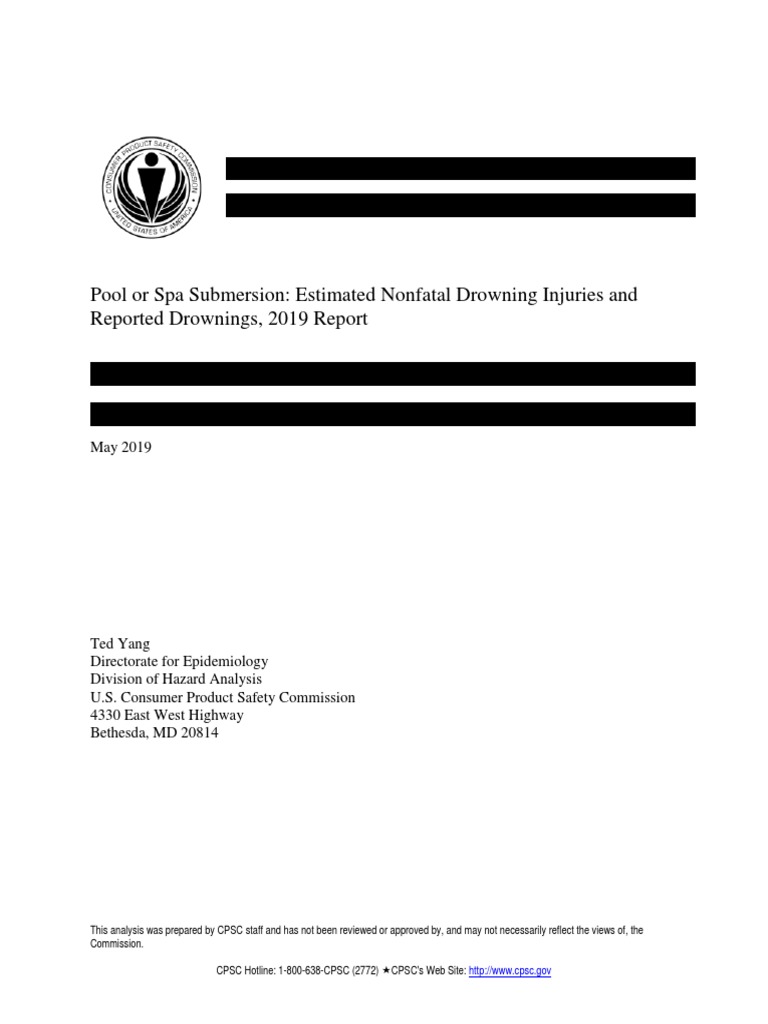 Pool or Spa Submersion: Estimated Nonfatal Drowning Injuries and ...