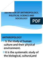 Definition of Anthropology, Political Science and Sociology