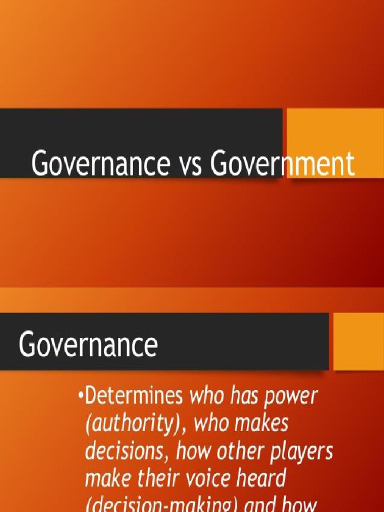Difference Government and Governance PPG | PDF