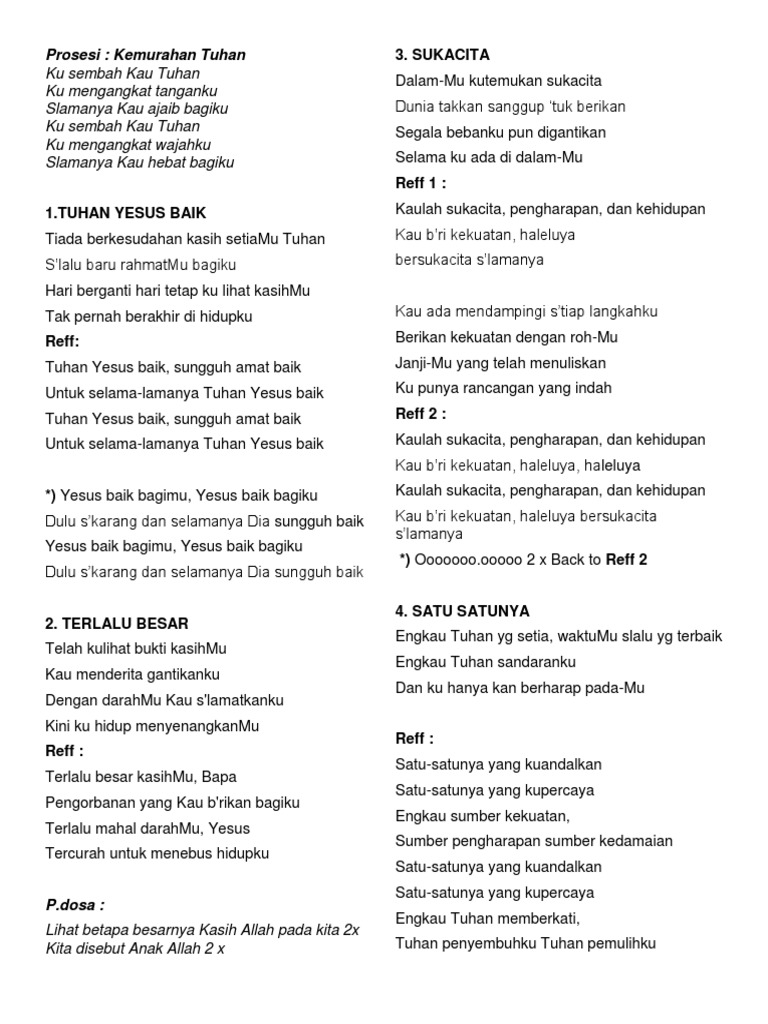 Kumpulan Lirik Lagu Rohani Kristen Pdf