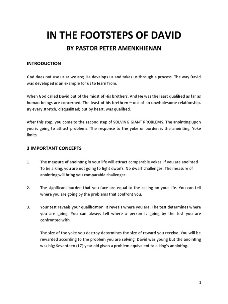 Lessons from David's Life and Challenges | PDF | David | Books Of Samuel
