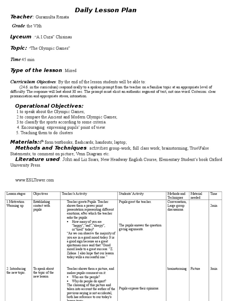 Daily Lesson Plan: Grade | PDF | Cognition | Learning