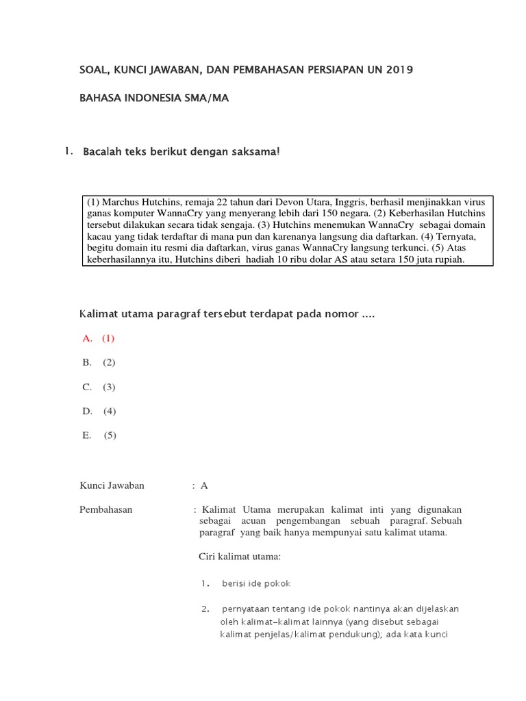 Contoh Soal Ulangan Materi Mengkritik Dan Memuji