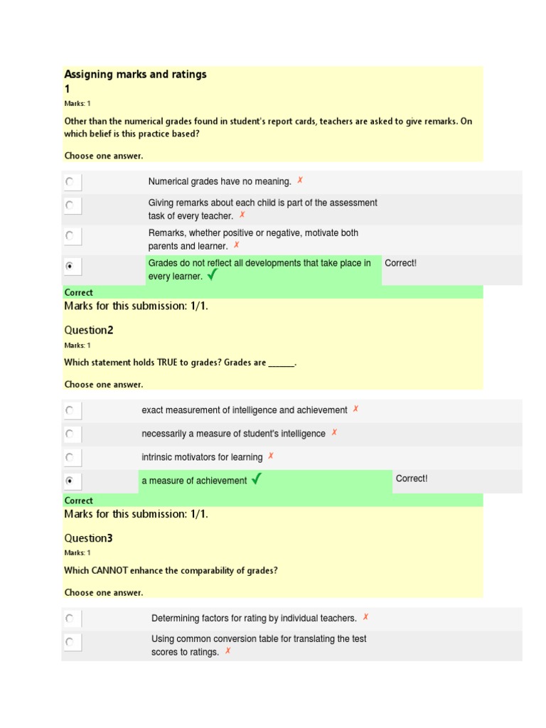 Assigning Marks and Ratings | PDF | Intellectual Giftedness | Test ...