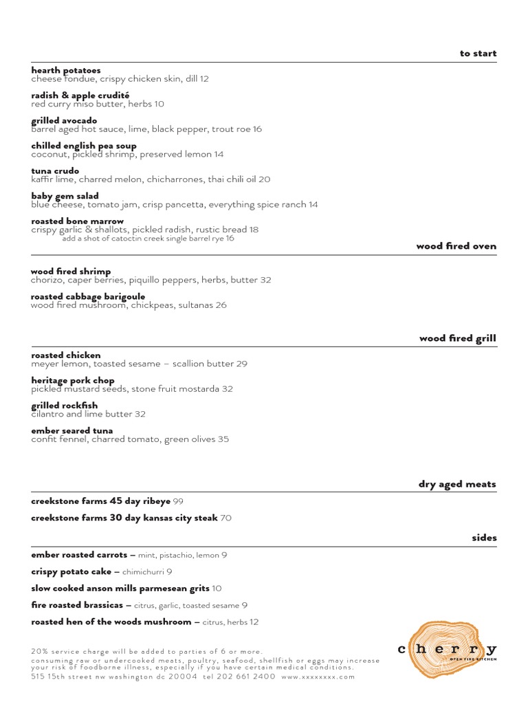 Cherry dinner menu Pickling Roasting Free 30day Trial Scribd