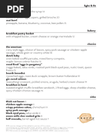 Cherry breakfast menu