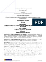 Ley 1862 DE 2017 - LEY DISCIPLINARIA DE LAS FFMM - CÓDIGO DISCIPLINARIO MILITAR - EJÉRCITO, ARMADA...