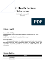 Public Health Lecture Orientation