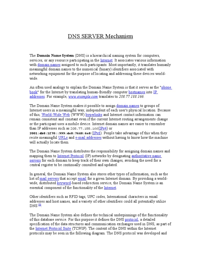 DNS Server Mechanism | PDF | Domain Name | Domain Name Registrar