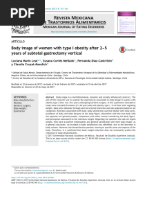Body Image of Women With Type I Obesity After 2 - 5 Years of Subtotal Gastrectomy Vertical