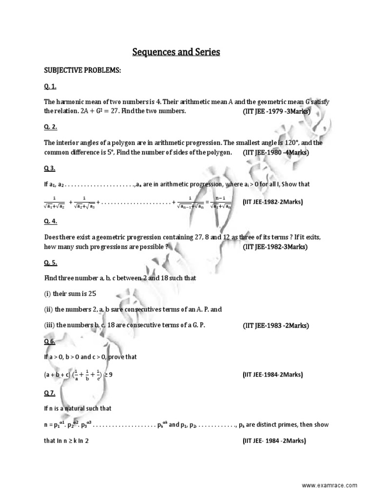Sequence Series Solved Questions PDF | PDF | Analysis | Arithmetic