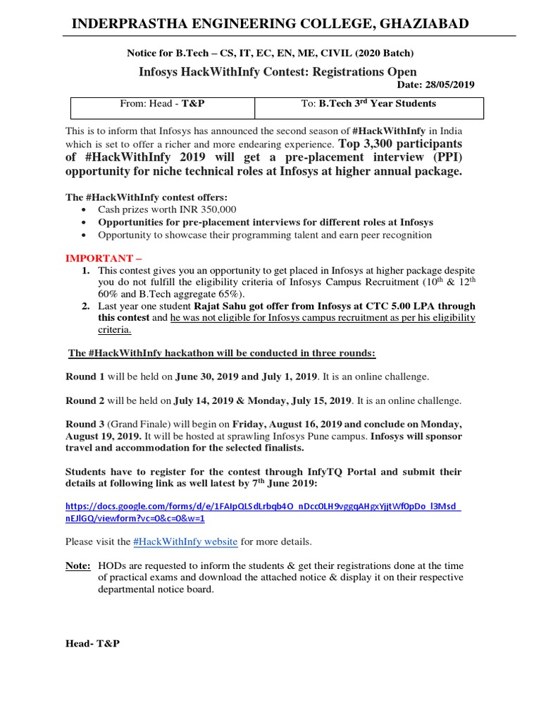 Hack With Infy 2019 PDF | PDF