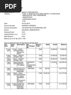 Bank Statement