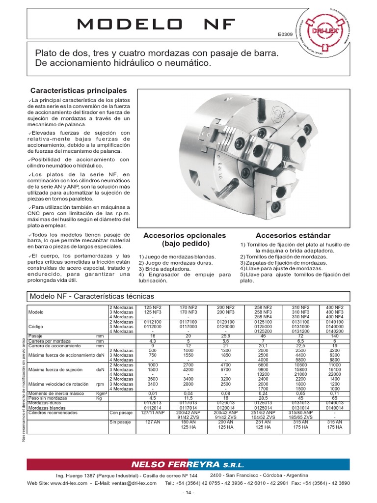 Modelo NF - Español | PDF | Tornillo | Ingeniería mecánica