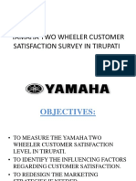 Yamaha Two Wheeler Customer Satisfaction Survey in Tirupati To Be Modified