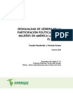 045 Desigualdad de Genero en La Participacion Politica de Las Mujeres en America Latina y El Caribe. Documento de Trabajo n23 2008