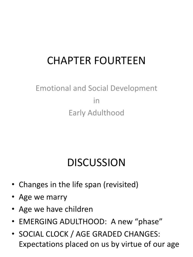 Emotional and Social Development in Early Adulthood | PDF