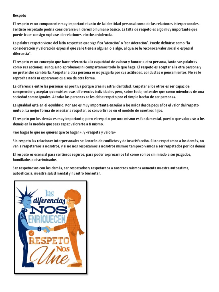 El Valor del Respeto en la Sociedad | PDF | Teorías filosóficas ...
