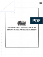 Reglamento para Regular El Uso de Los Sistemas de Agua Potable y Saneamiento