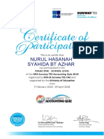 AQ2018Certificate NurulHasanahSyahidaBtAzhar Achievement Stage 1