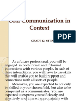Oral Communication in Context: Grade 12-Stem