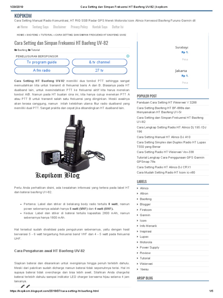 Ht Baofeng Uv-82 | Pdf