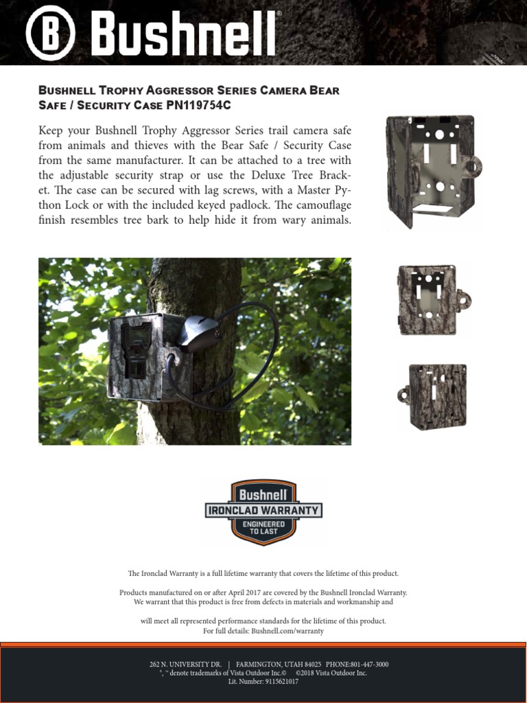 Bushnell Trophy Aggressor Series Camera Bear Safe / Security Case ...