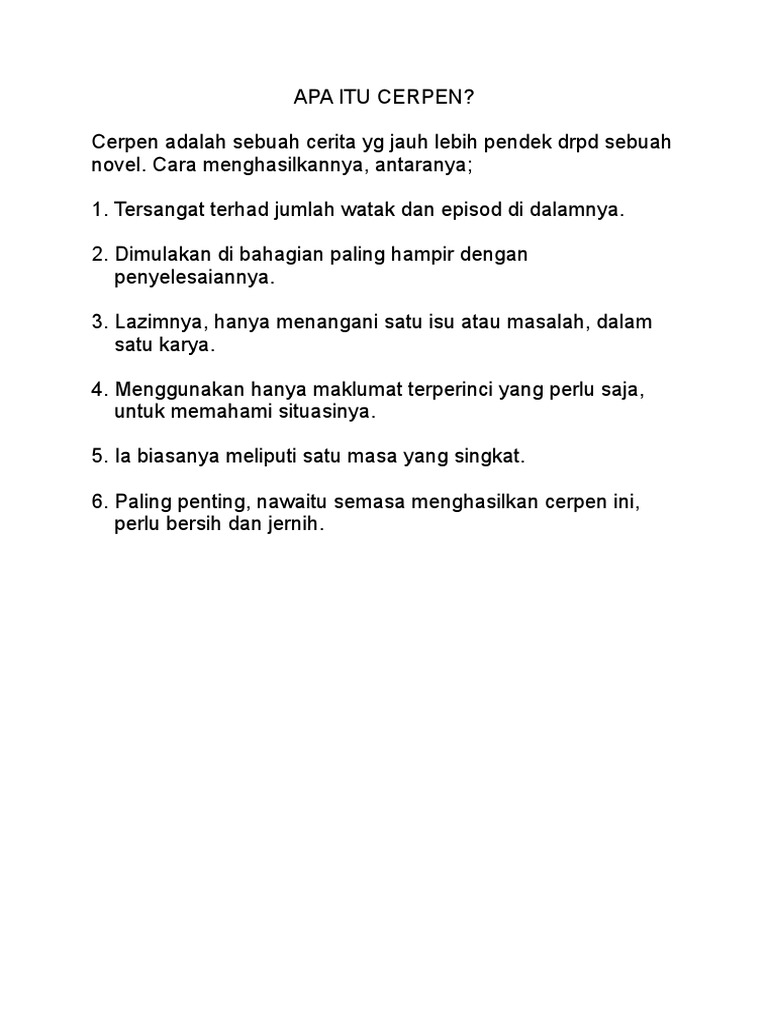 Apa Itu Cerpen Pdf