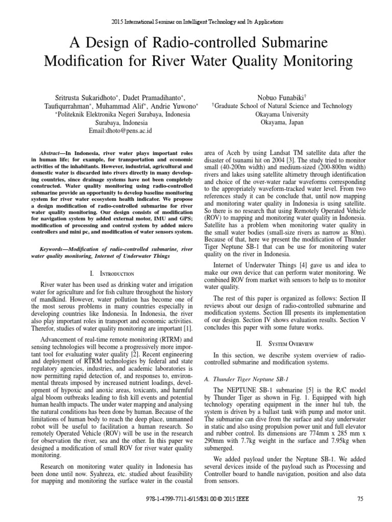 A Design of Radio-Controlled Submarine Modification For River Water ...