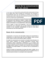 La Importancia de La Comunicación en Las Obras